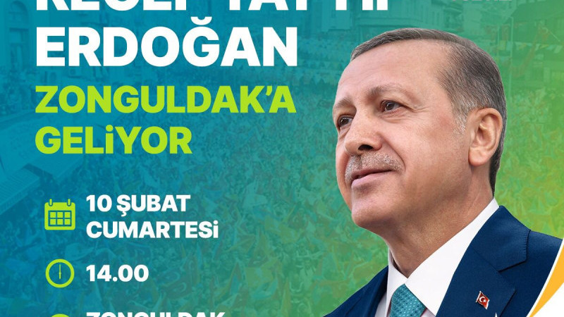 Cumhurbaşkanı Erdoğan Cumartesi Zonguldak'ta