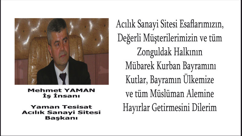 Mehmet Yaman’ın Kurban Bayramı  mesajı 