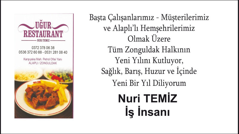 Alaplı Uğur Restorant, Yeni Yılı kutladı