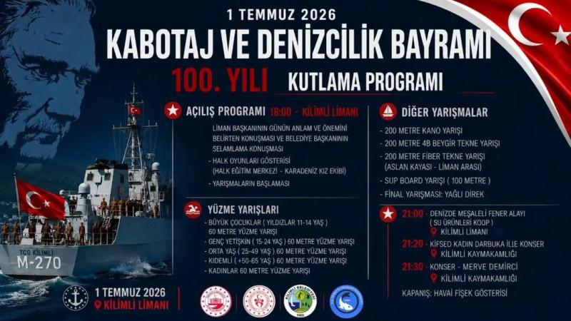 Kilimli'de Kabotaj ve Denizcilik Bayramı kutlanacak